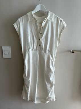 Anthropologie Cream Collared Button Shirt Dress